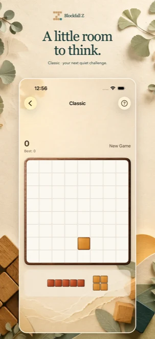 Blockfall Z: a warm, tactile block puzzle for iPhone